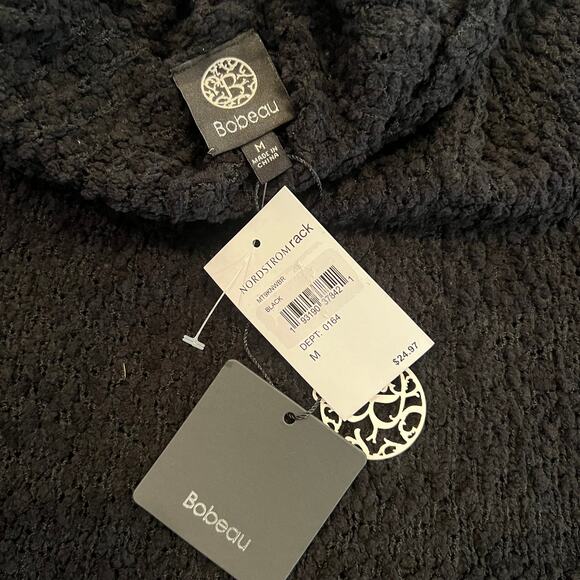 NEW Bobeau Popcorn Black Turtleneck Sweater Size Medium - Picture 10 of 13